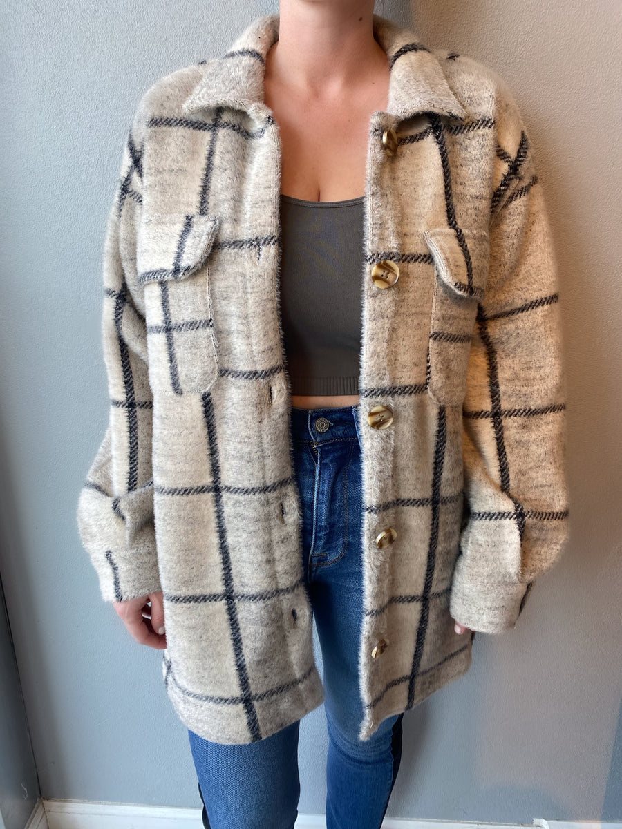 Z Supply ‘Plaid Trucker Jacket’ Cha Boutique