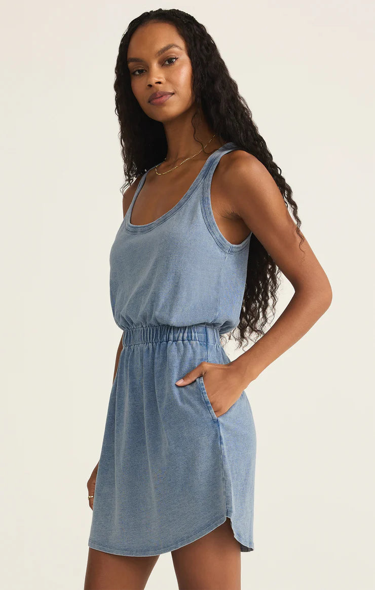 Z Supply ‘Keegan Jersey Denim Mini Dress’