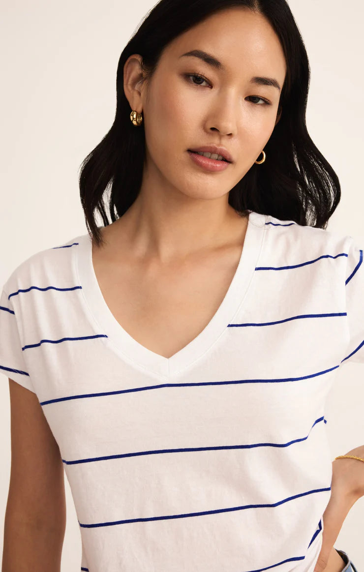 Z Supply ‘Striped Modern Vneck Tee’