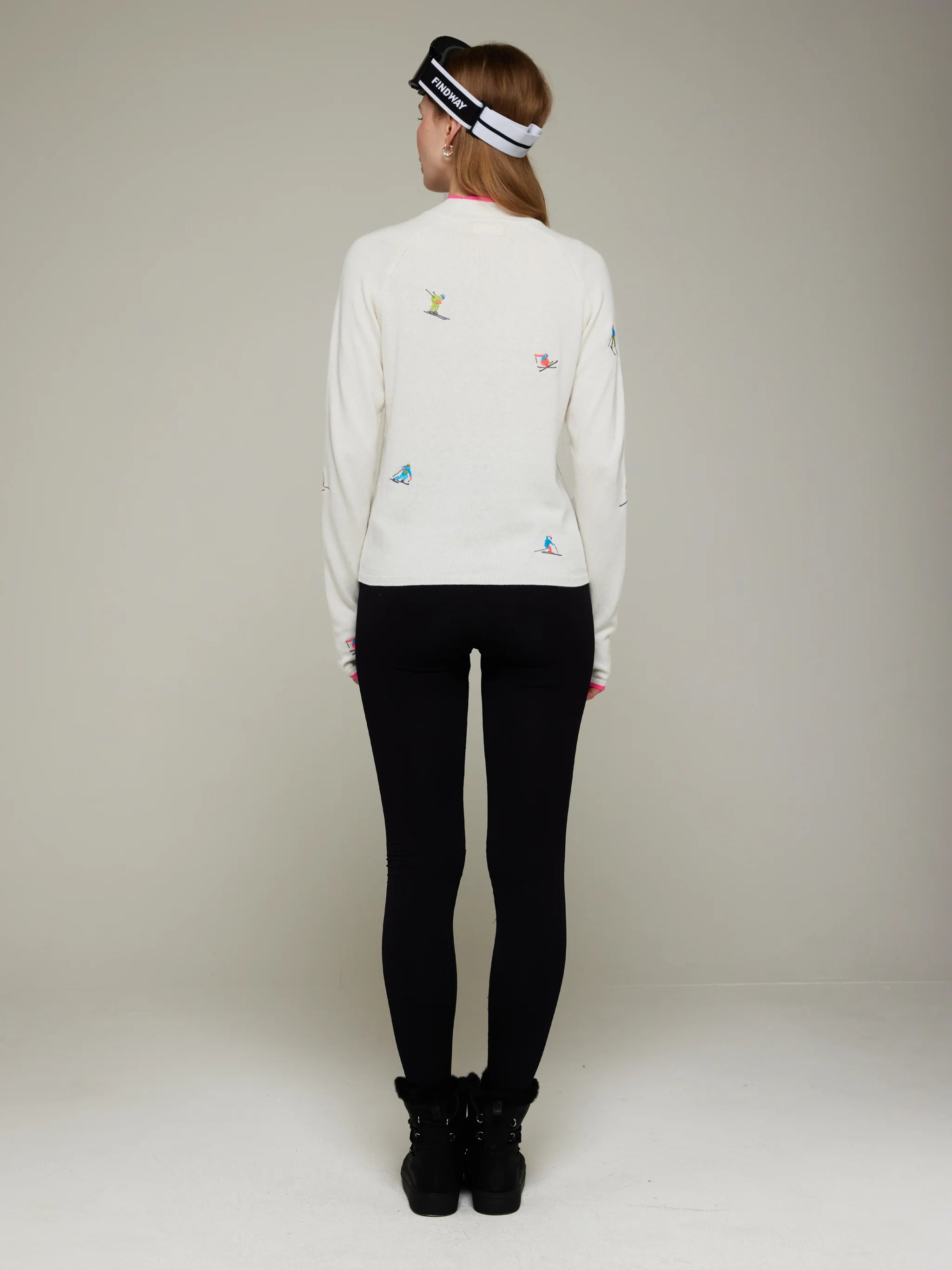 Whisper by Brodie 'Ditsy Ski Embroidered Sweater'