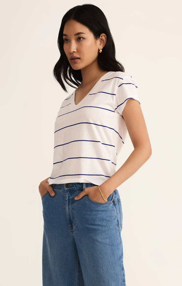 Z Supply ‘Striped Modern Vneck Tee’