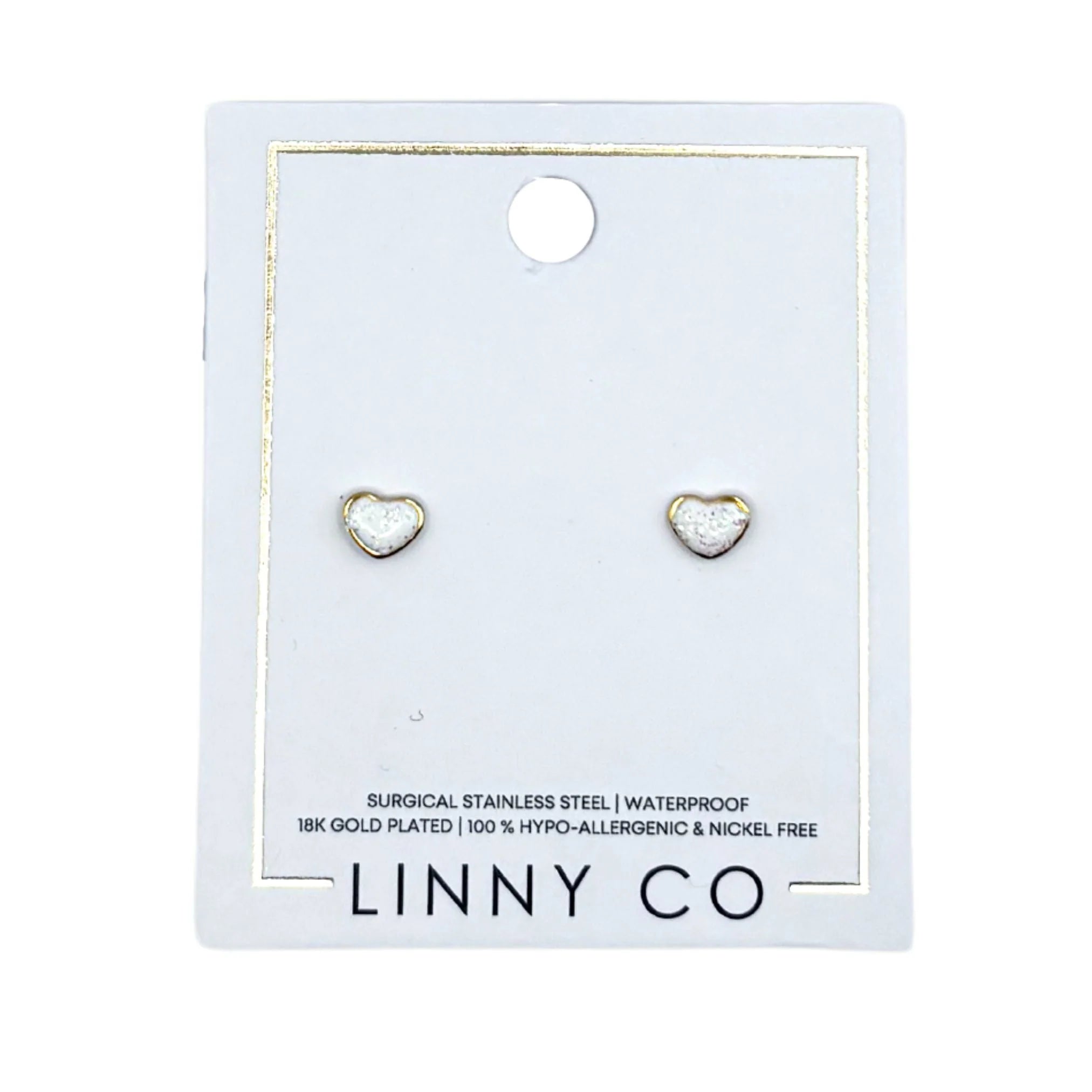 Linny Co 'Nora Heart Screwback Stud'