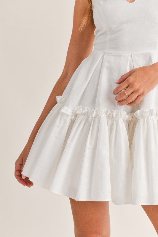 The 'Pleated Ruffle Tier Mini Dress'