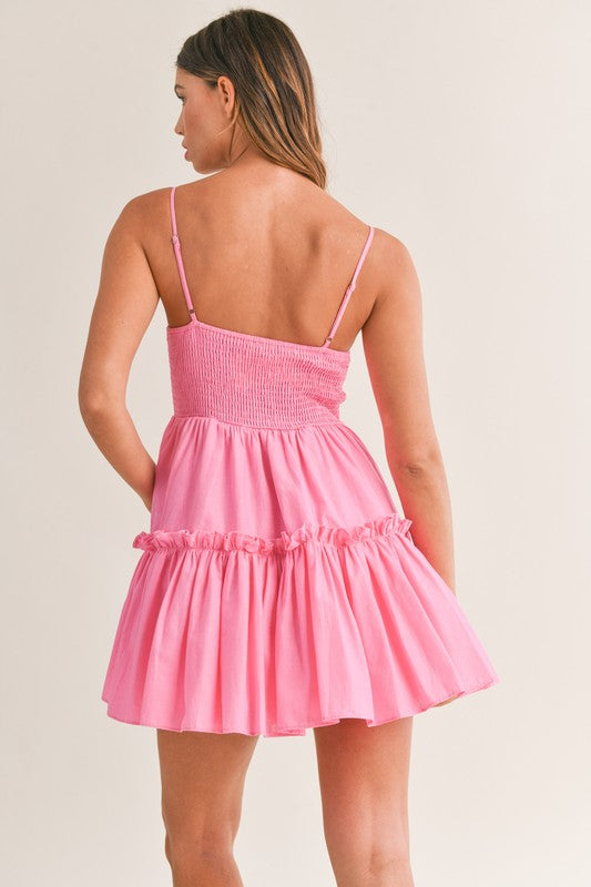 The 'Pleated Ruffle Tier Mini Dress'
