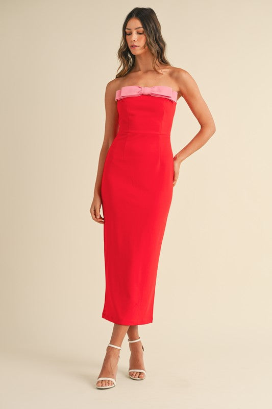 The 'Bow Strapless Dress'