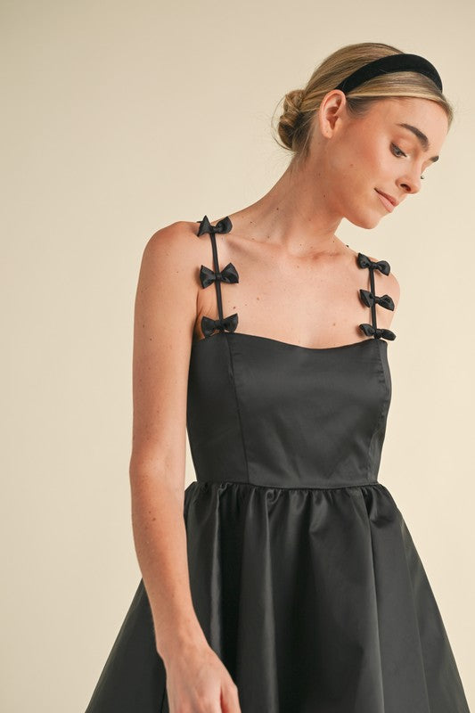 The 'Bow Applique Fit & Flare Mini Dress'