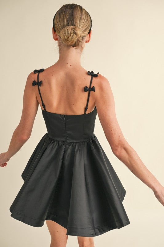 The 'Bow Applique Fit & Flare Mini Dress'