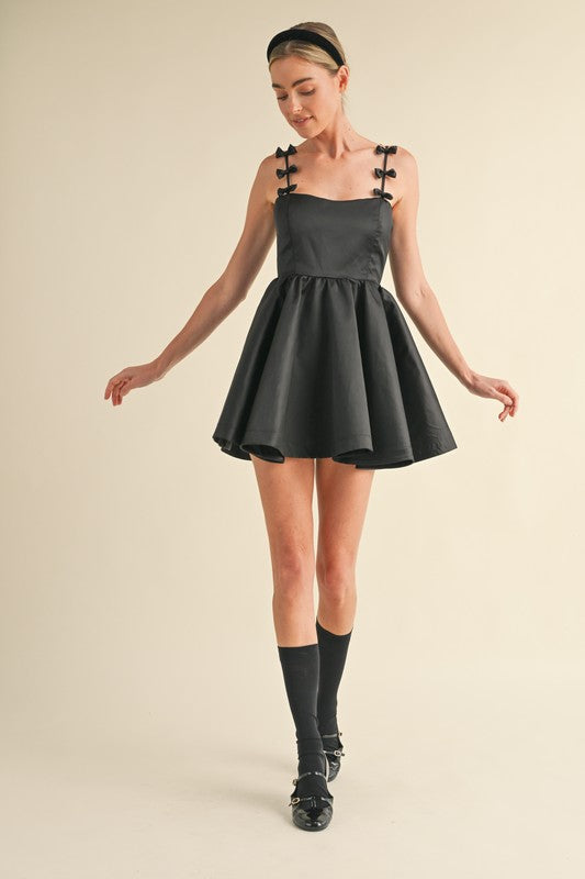 The 'Bow Applique Fit & Flare Mini Dress'