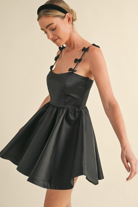 The 'Bow Applique Fit & Flare Mini Dress'