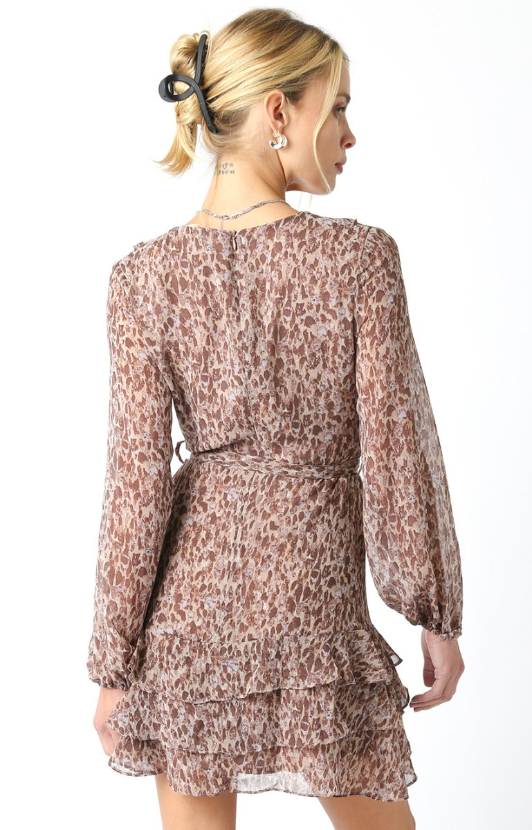 'Sammy Leopard Long Sleeve Dress'