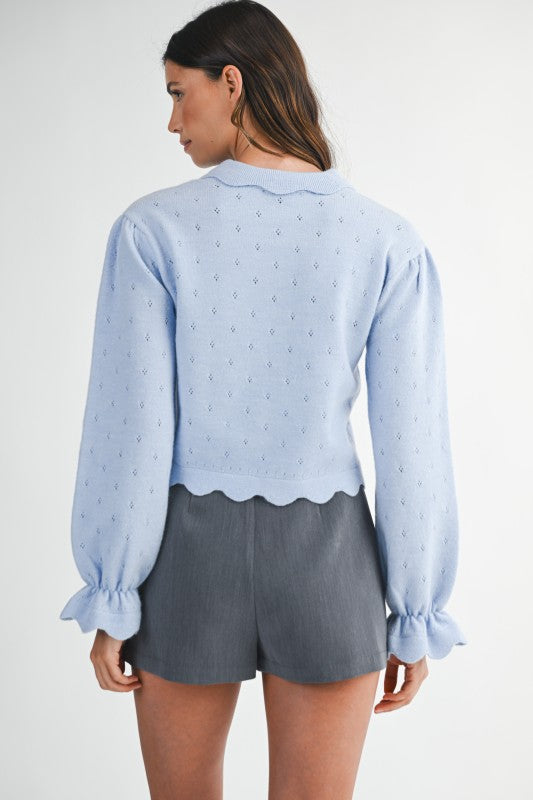 The 'Nina Scallop Pointelle Sweater'