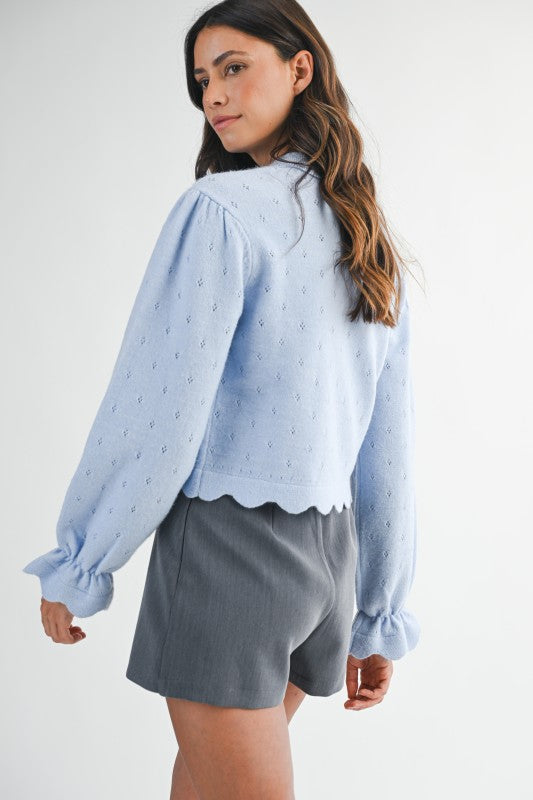 The 'Nina Scallop Pointelle Sweater'