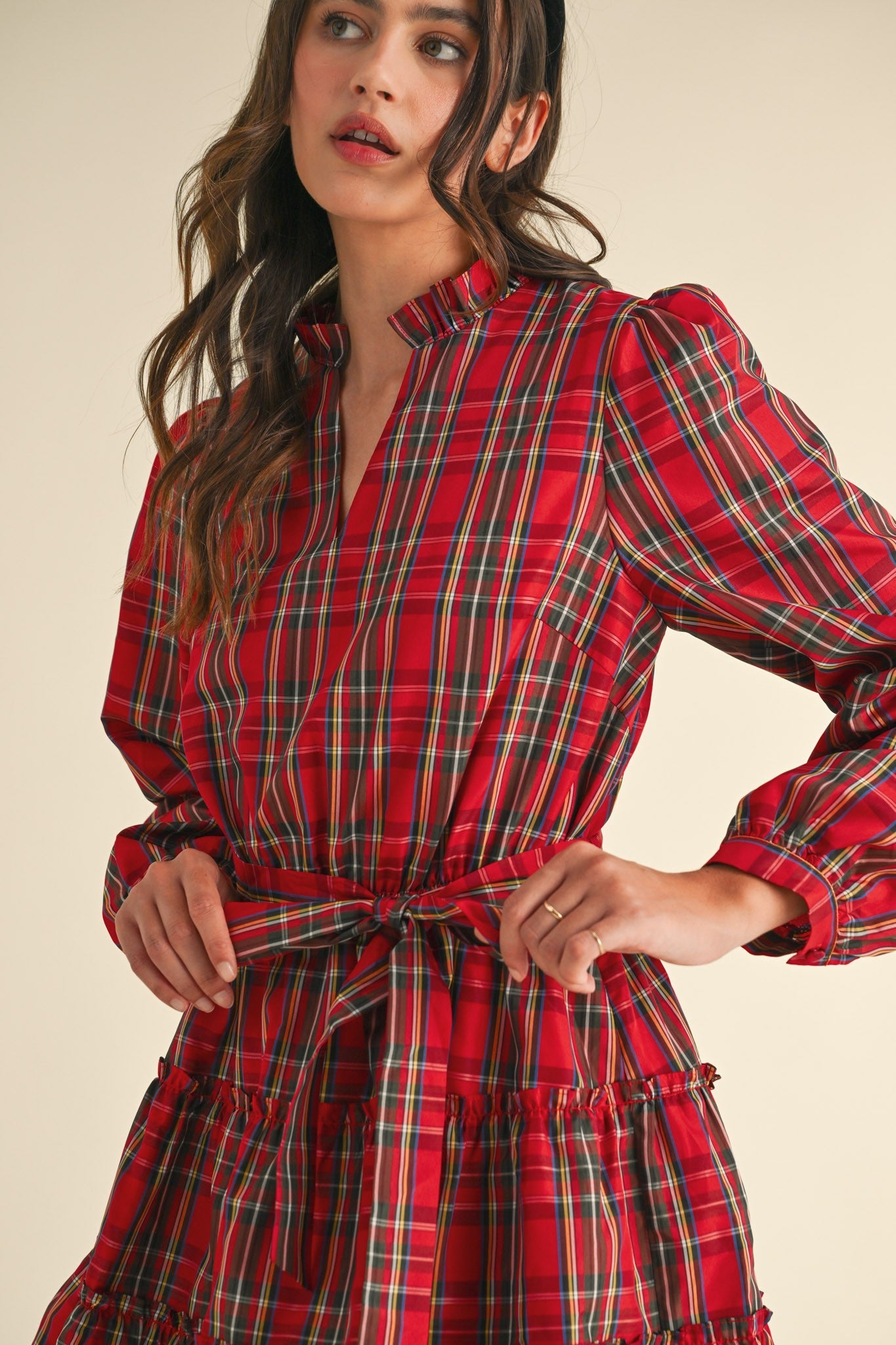 The ‘Plaid Tiered Ruffle Mini Dress’