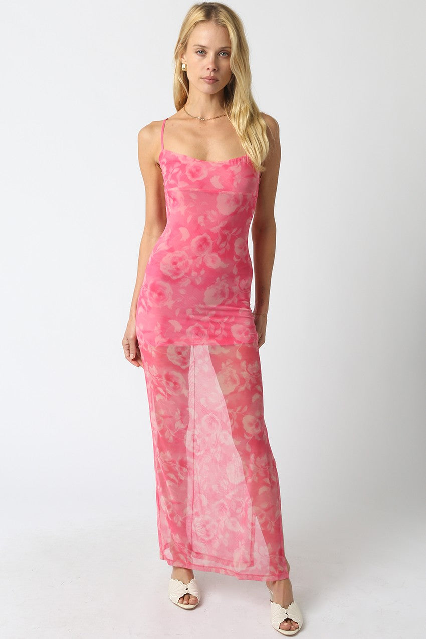 pink mesh maxi dress The 'Mia Mesh Maxi Dress' – Cha Boutique