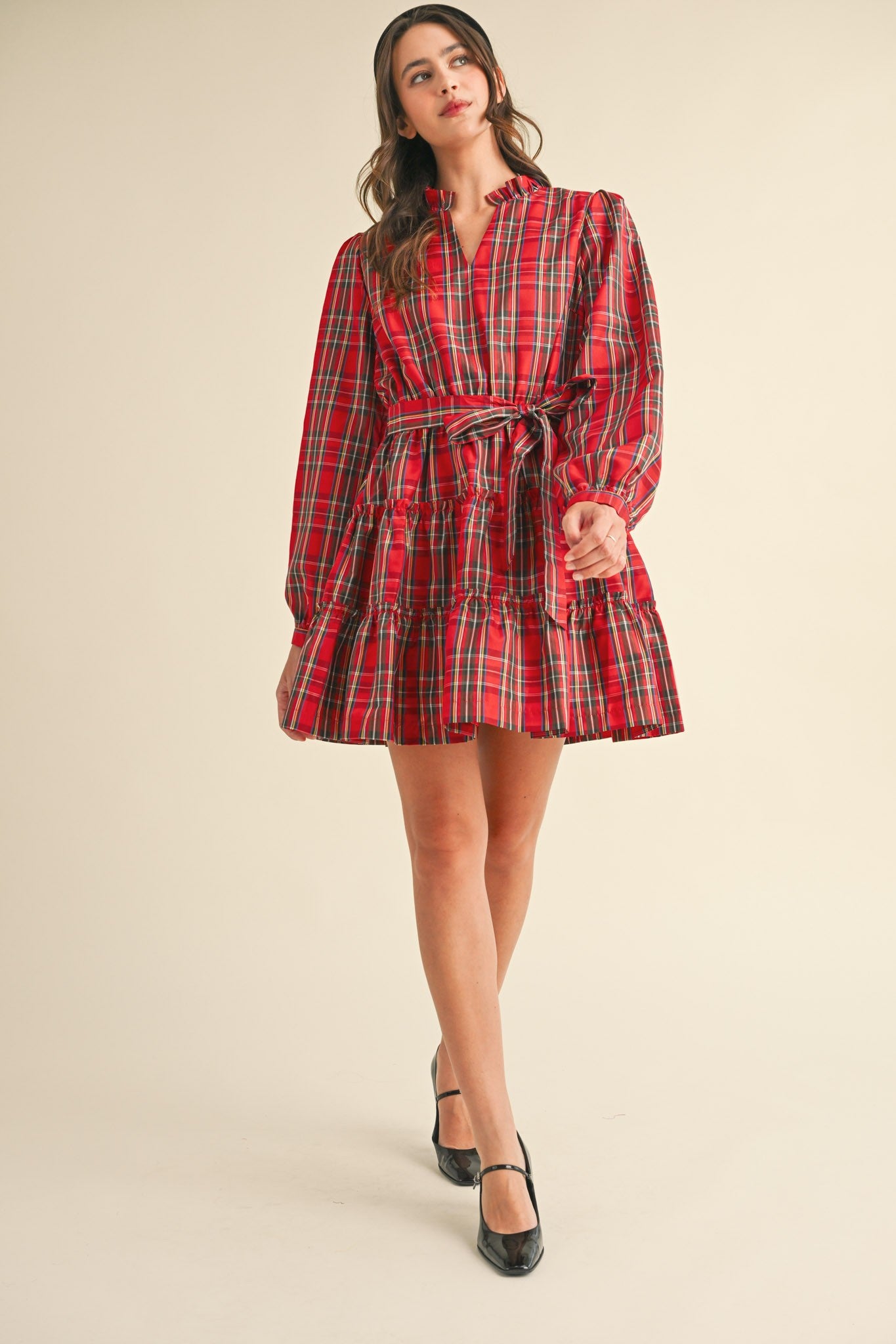 The ‘Plaid Tiered Ruffle Mini Dress’