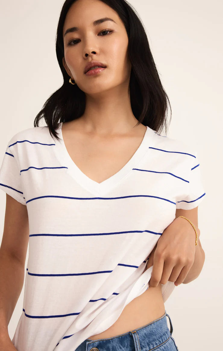 Z Supply ‘Striped Modern Vneck Tee’