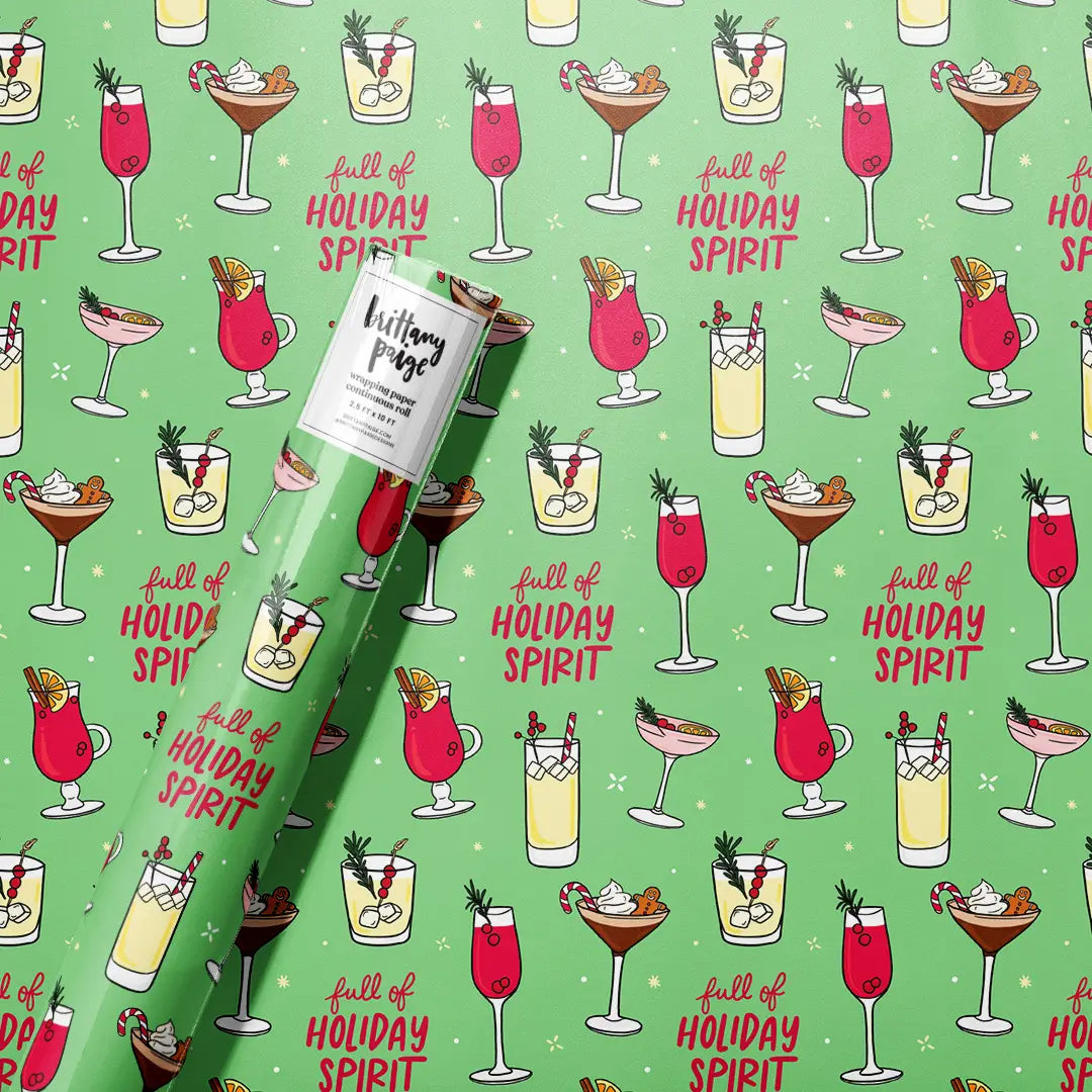 Brittany Paige ‘Christmas Cocktails Wrapping Paper’