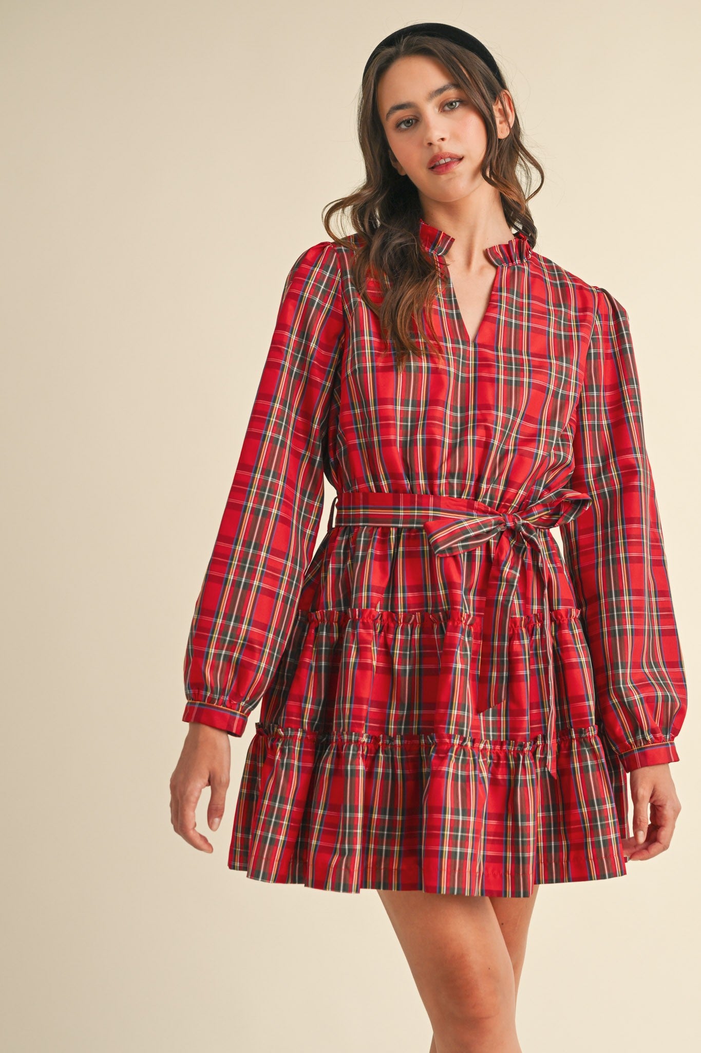 The ‘Plaid Tiered Ruffle Mini Dress’