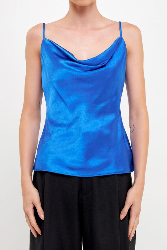 The ‘Satin Cowl Neck Top’