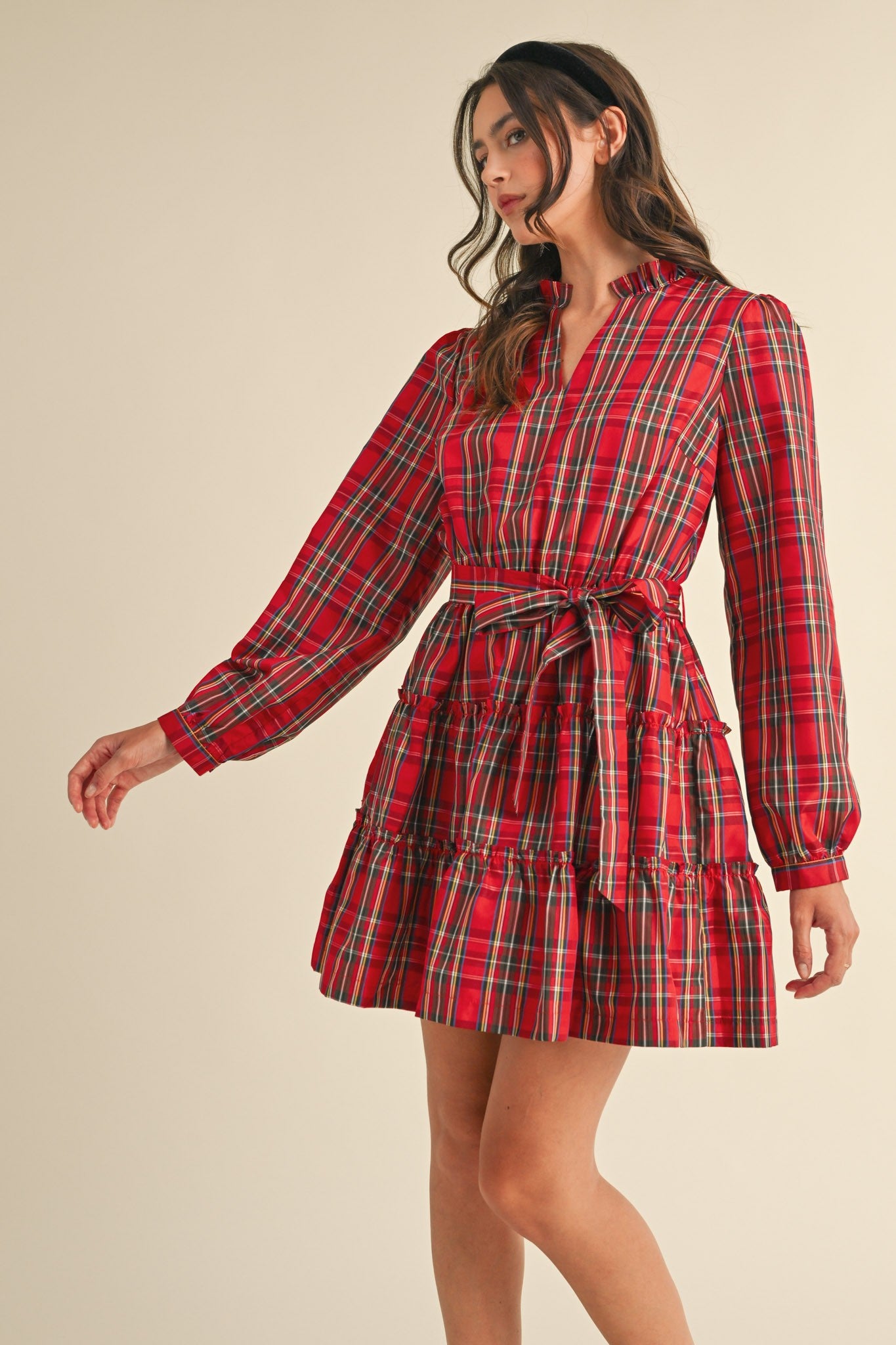 The ‘Plaid Tiered Ruffle Mini Dress’