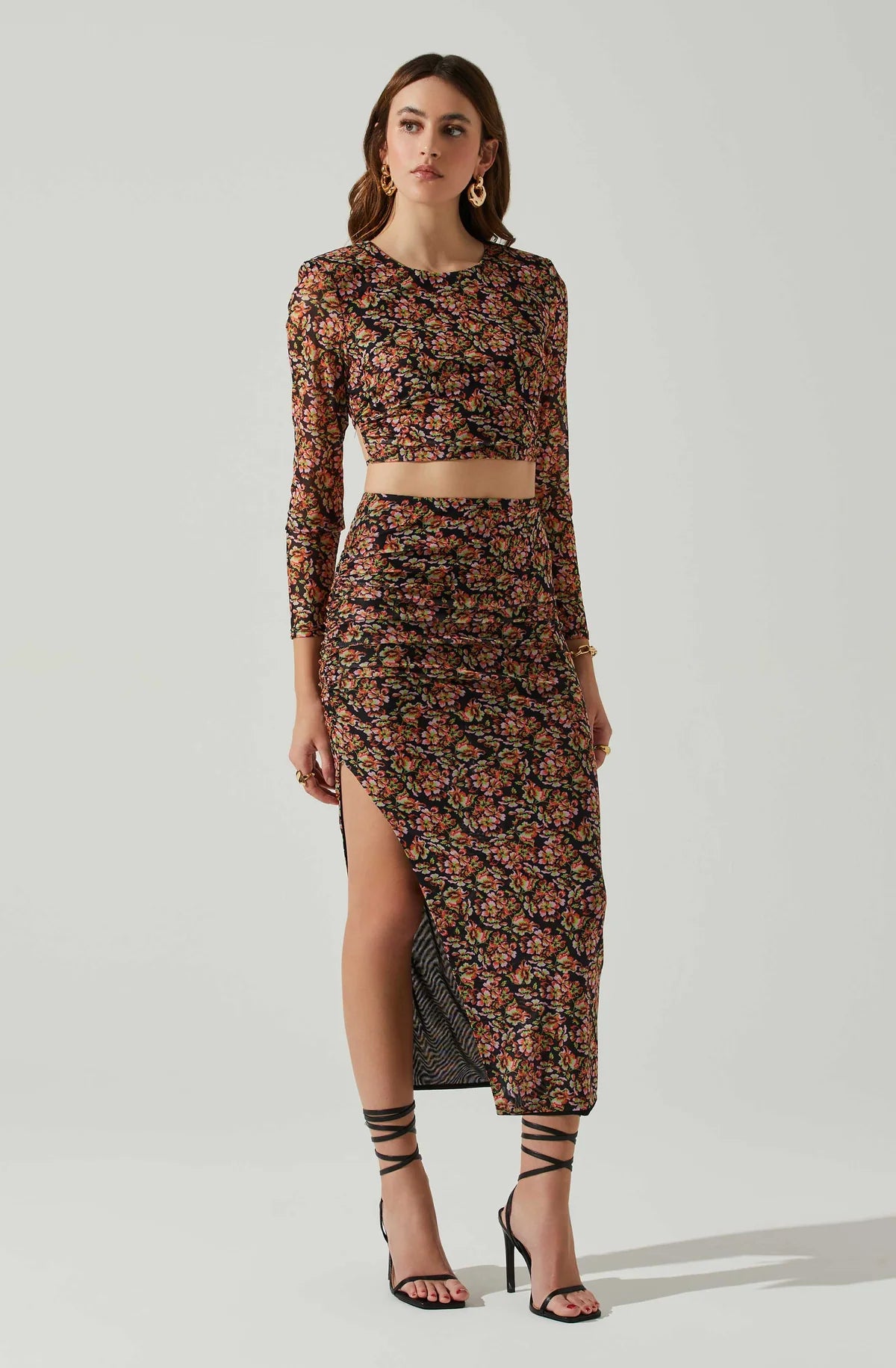 ASTR The Label' Louisa Floral Midi Skirt'