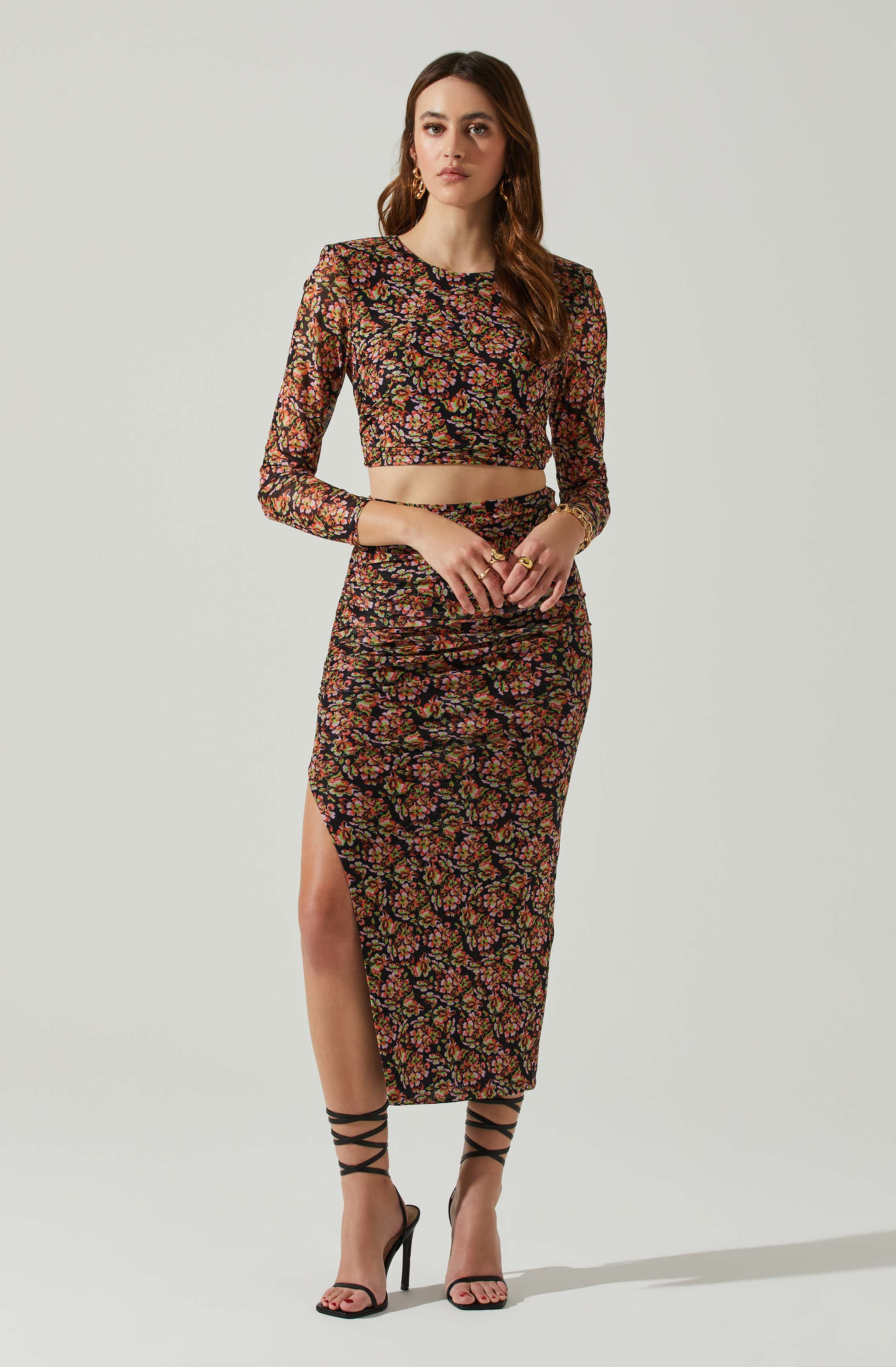 ASTR The Label' Louisa Floral Midi Skirt'