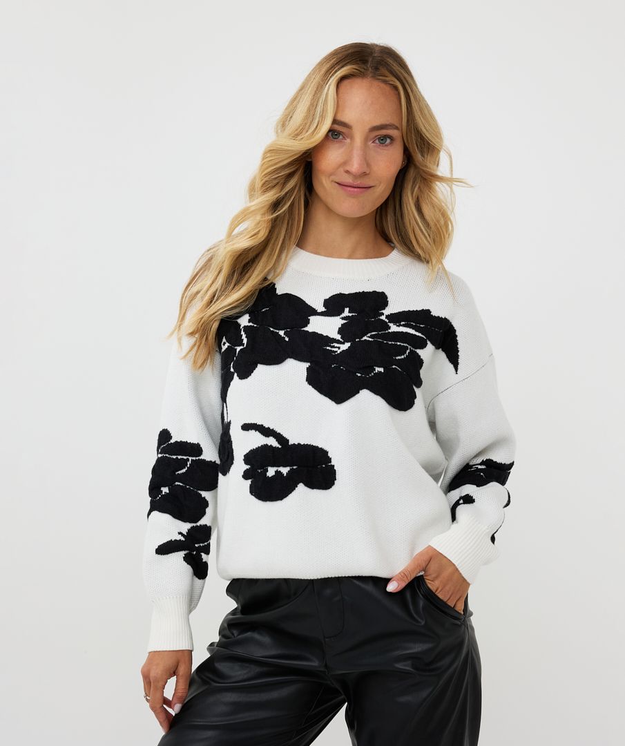 Esqualo ‘3d Flower Oversize Sweater’