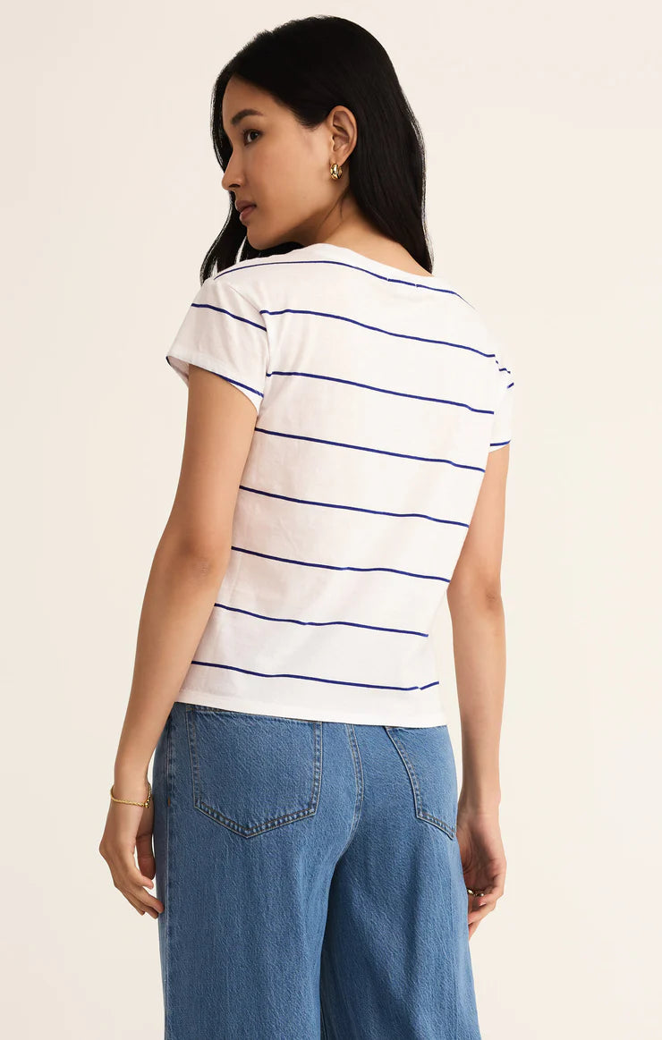 Z Supply ‘Striped Modern Vneck Tee’