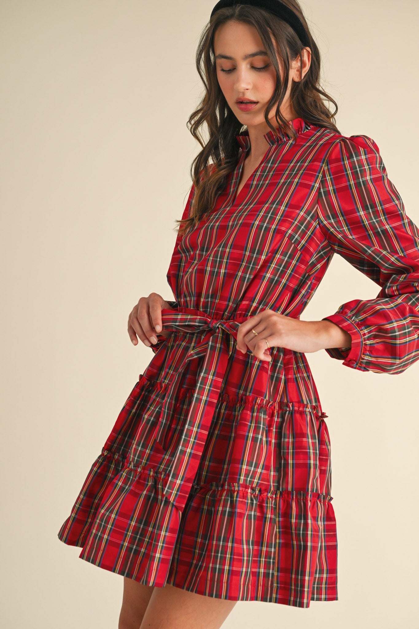 The ‘Plaid Tiered Ruffle Mini Dress’