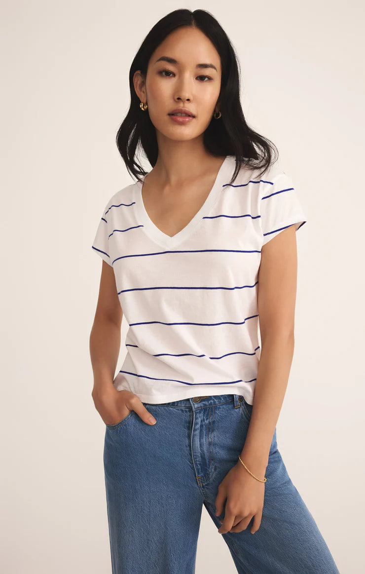 Z Supply ‘Striped Modern Vneck Tee’