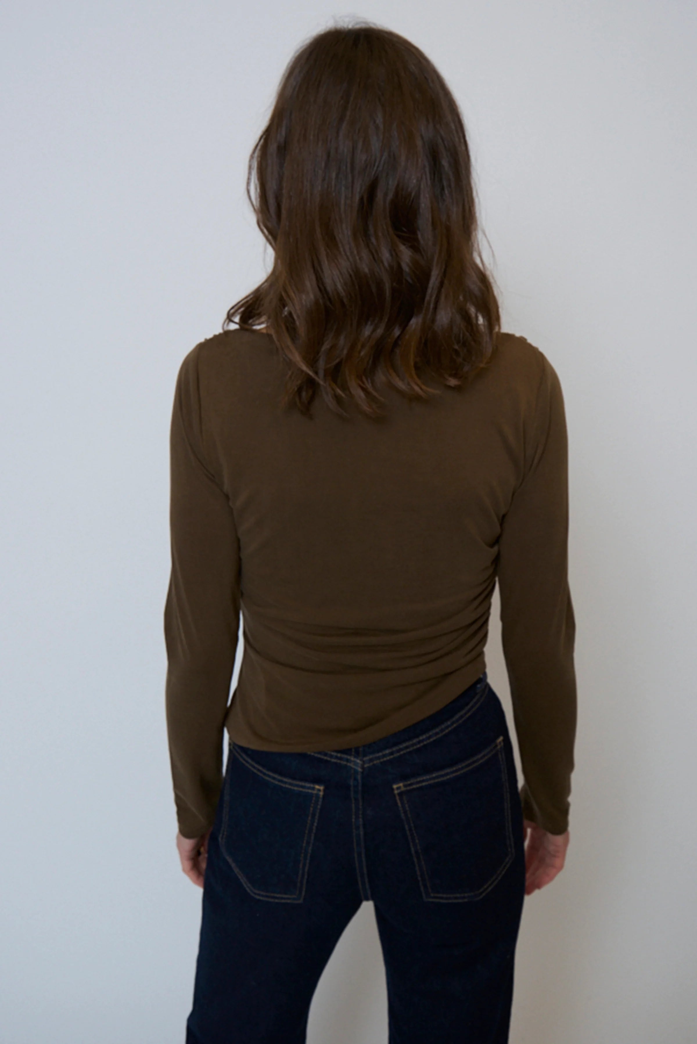Central Park West 'Roman Draped Longsleeve Top'
