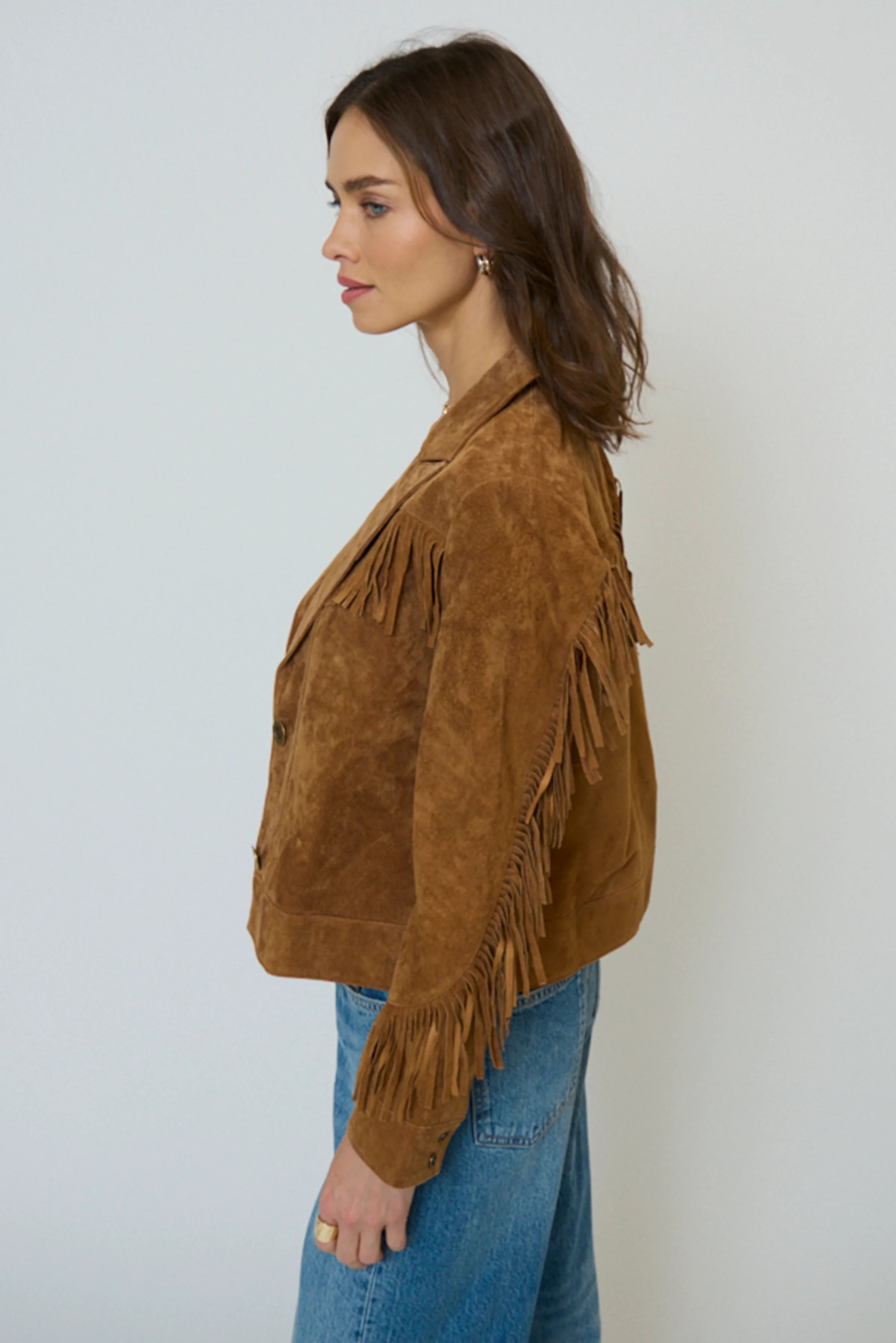 Central Park West 'Atlas Genuine Suede Fringe Blazer'