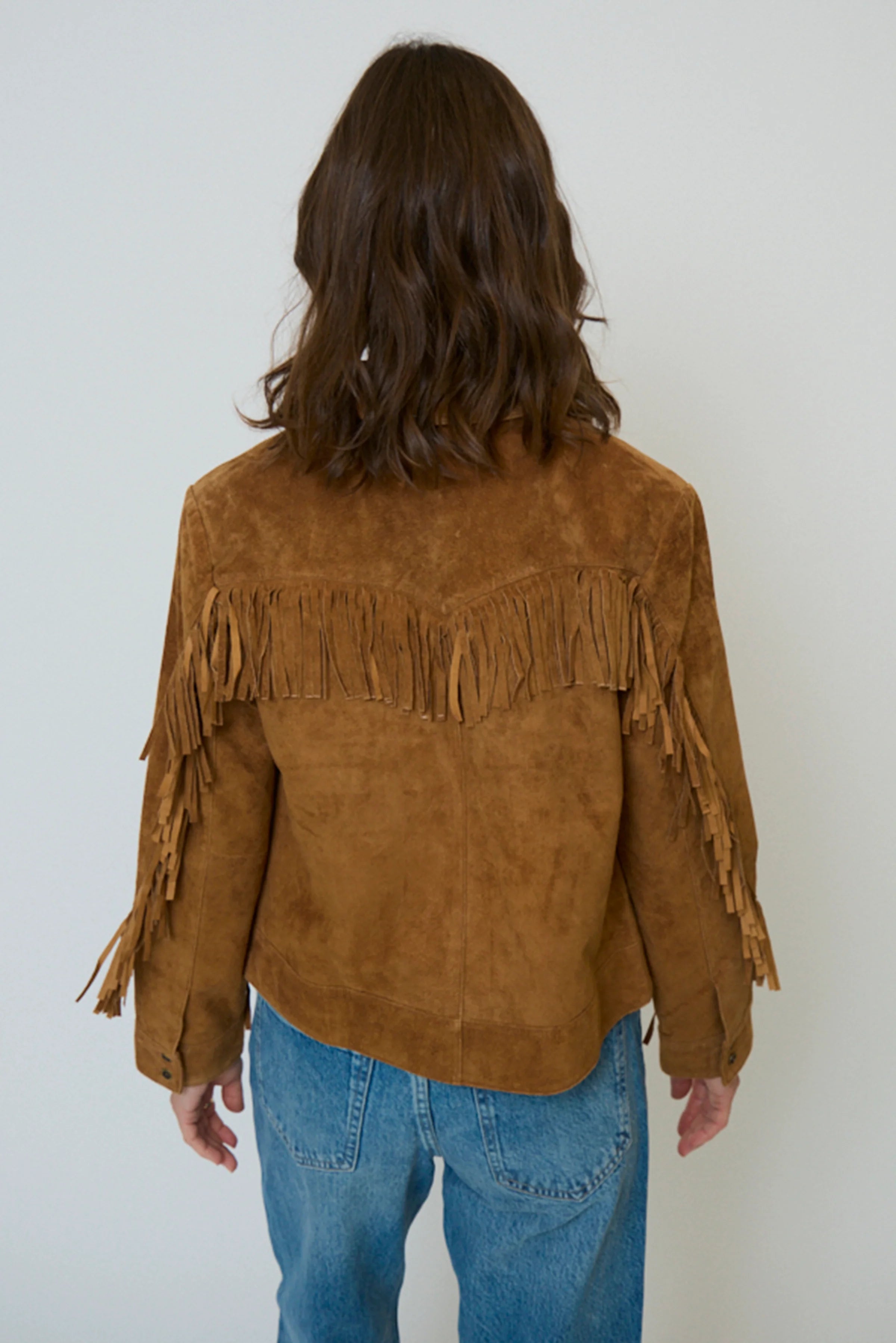 Central Park West 'Atlas Genuine Suede Fringe Blazer'