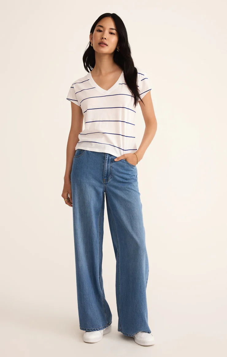 Z Supply ‘Striped Modern Vneck Tee’