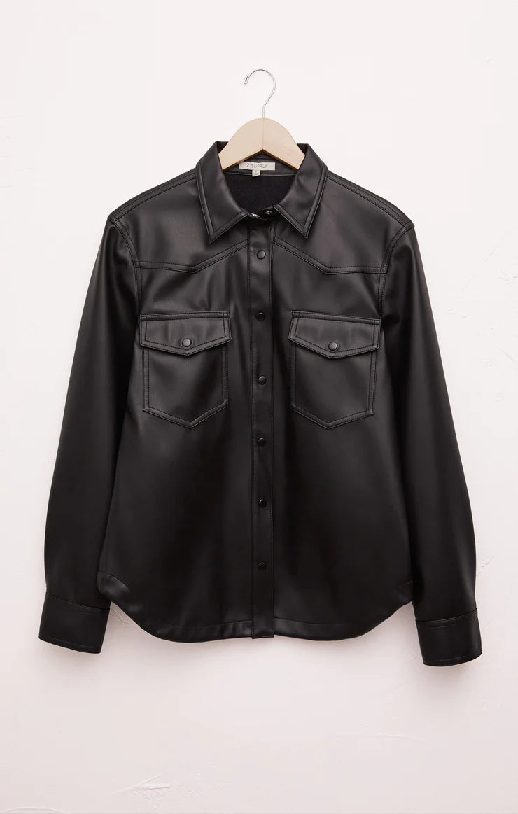 Z Supply ‘Wes Faux Leather Shirt Jacket’