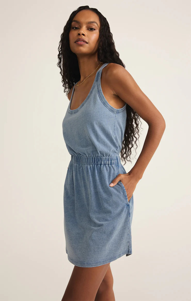 Z Supply ‘Keegan Jersey Denim Mini Dress’