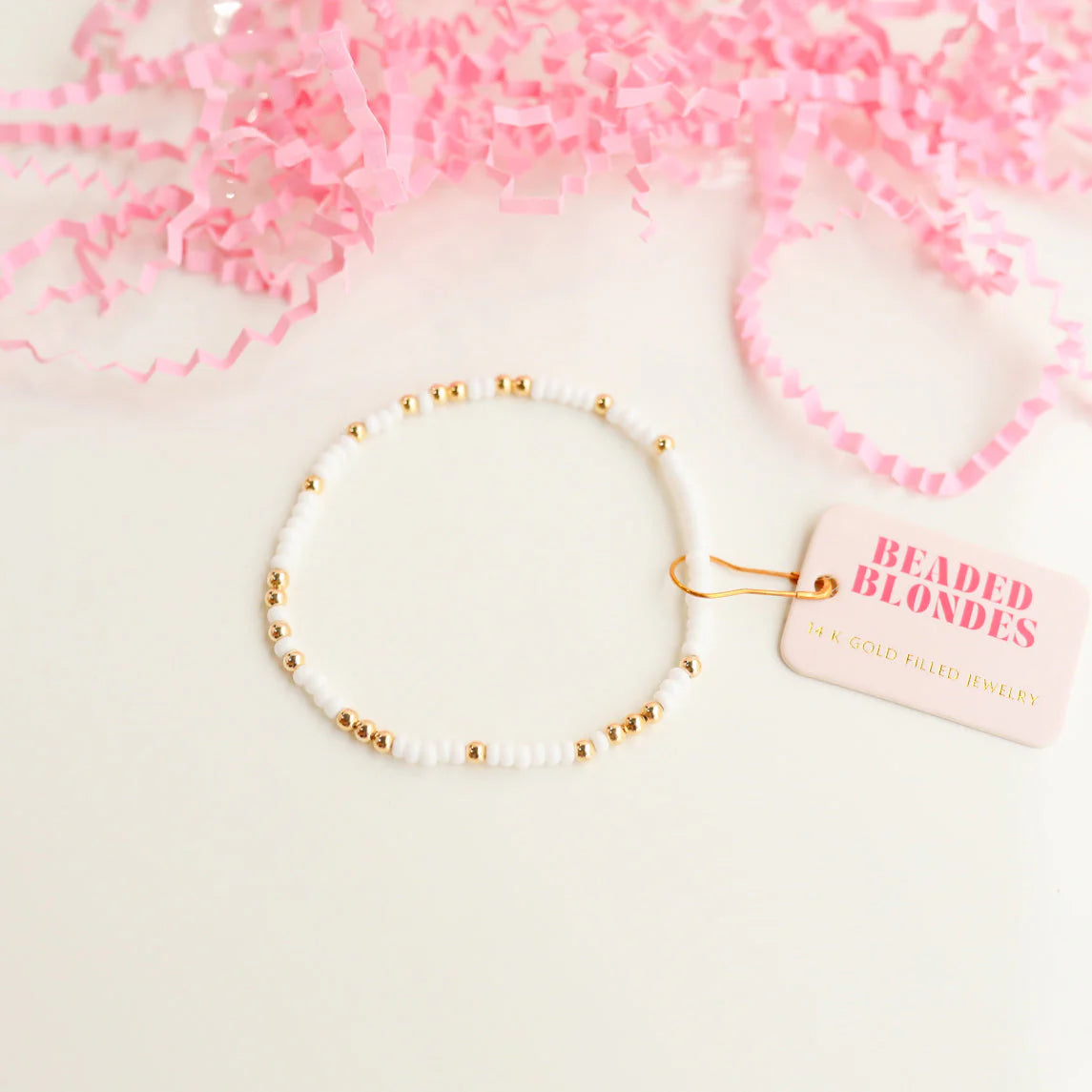 Beaded Blondes 'White Sprinkle Bracelet'