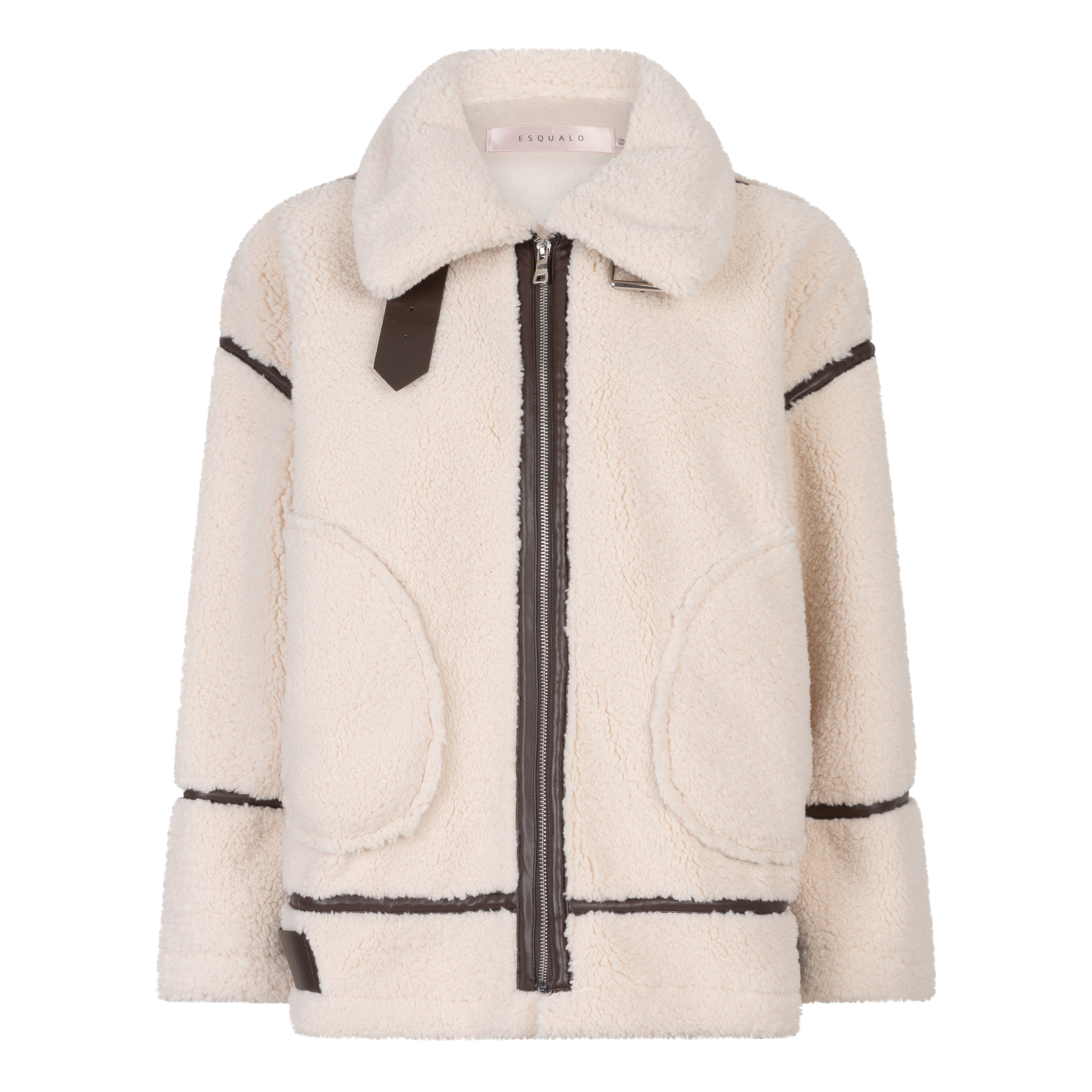 Esqualo 'Bonded Suede Trim Faux Jacket'