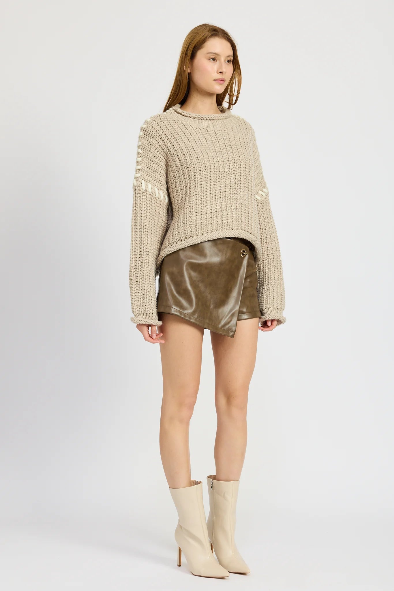 En Saison 'Contrast Stitch Knit Top'