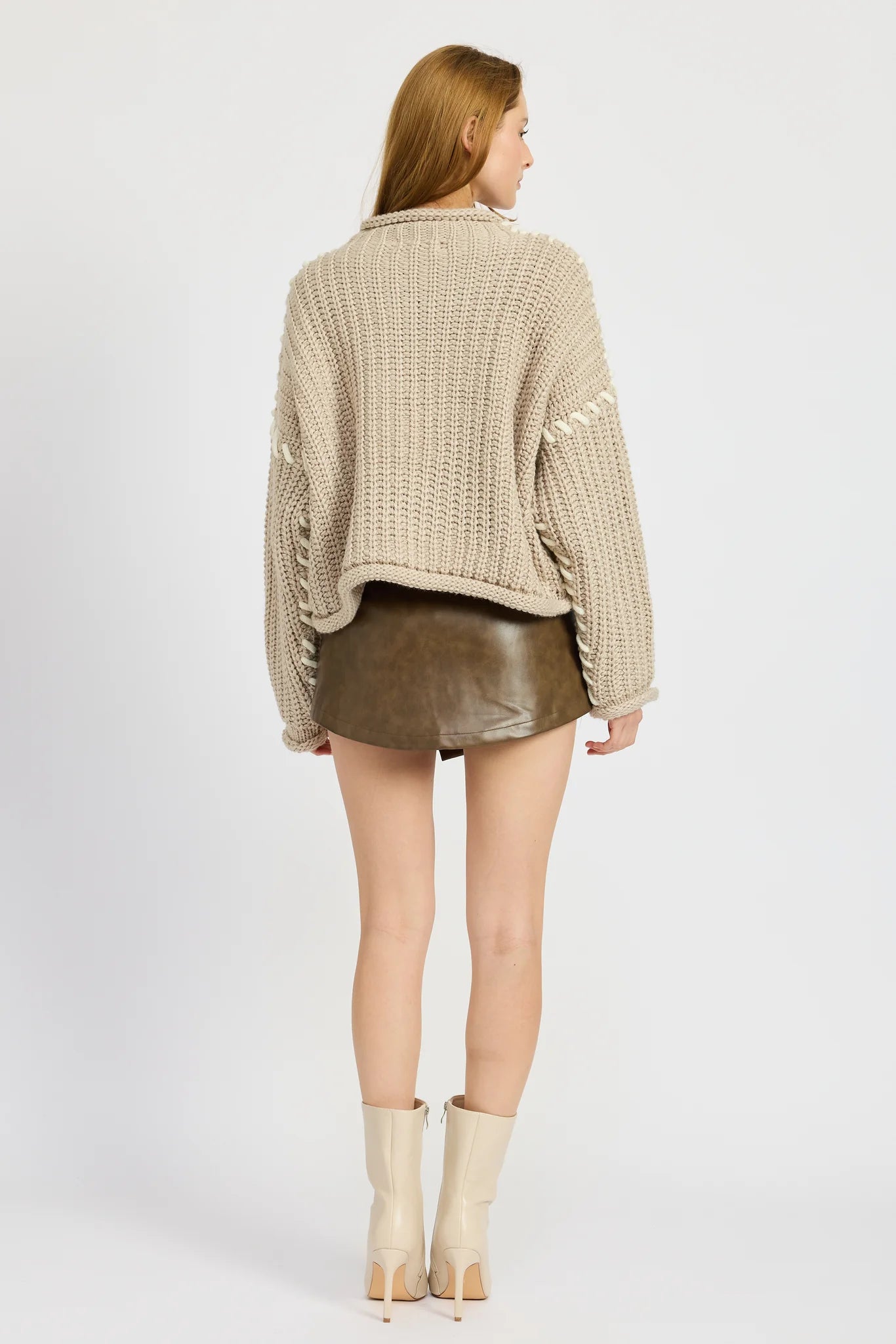 En Saison 'Contrast Stitch Knit Top'