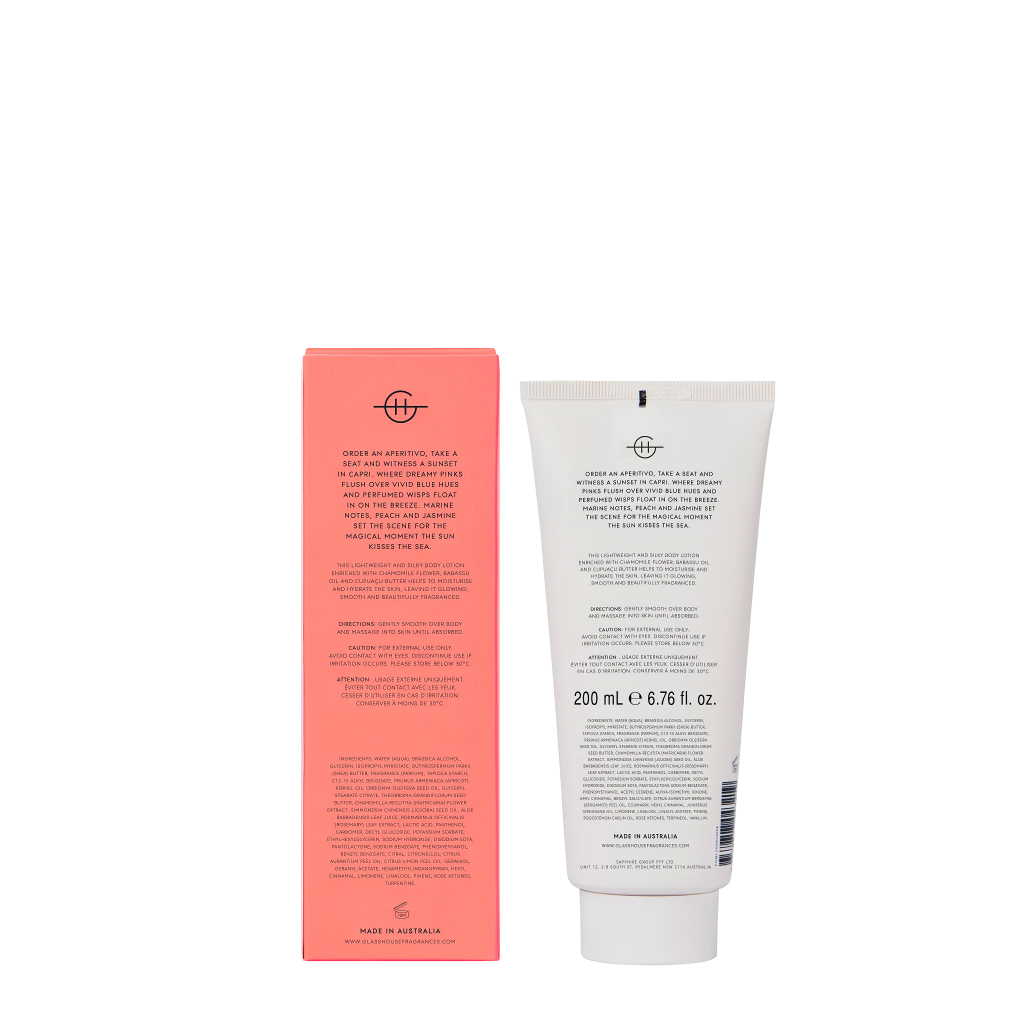 Glasshouse ‘Sunsets In Capri-body Lotion’