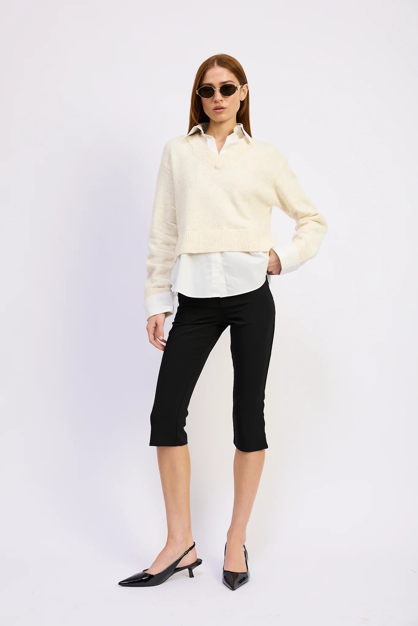 En Saison ‘Stenston Mixed Media Pullover’