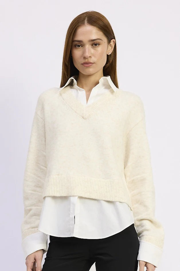 En Saison ‘Stenston Mixed Media Pullover’