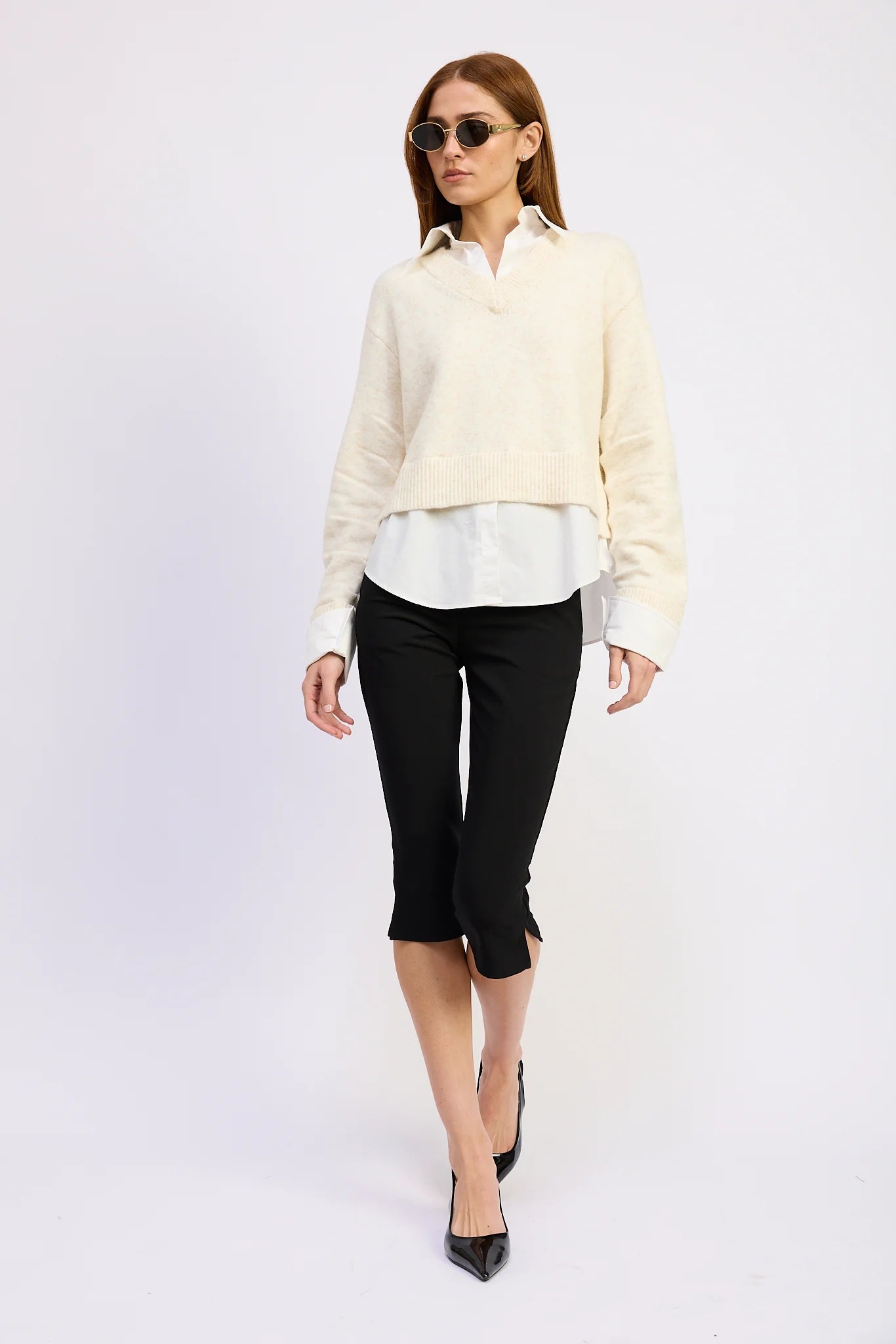 En Saison ‘Stenston Mixed Media Pullover’
