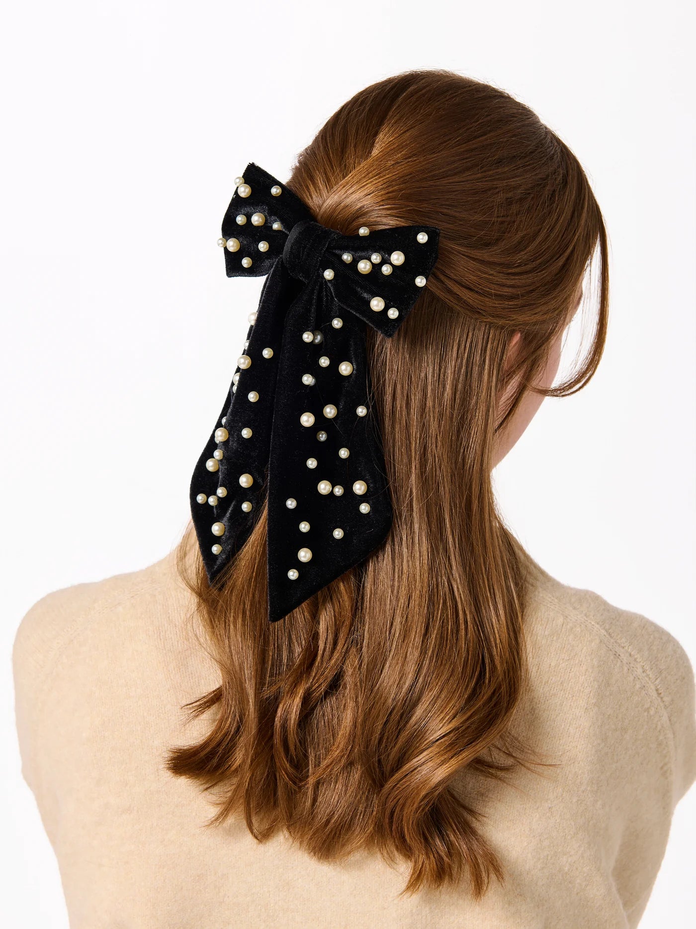 Shiraleah ‘Velvet And Pearls Bow Clip’
