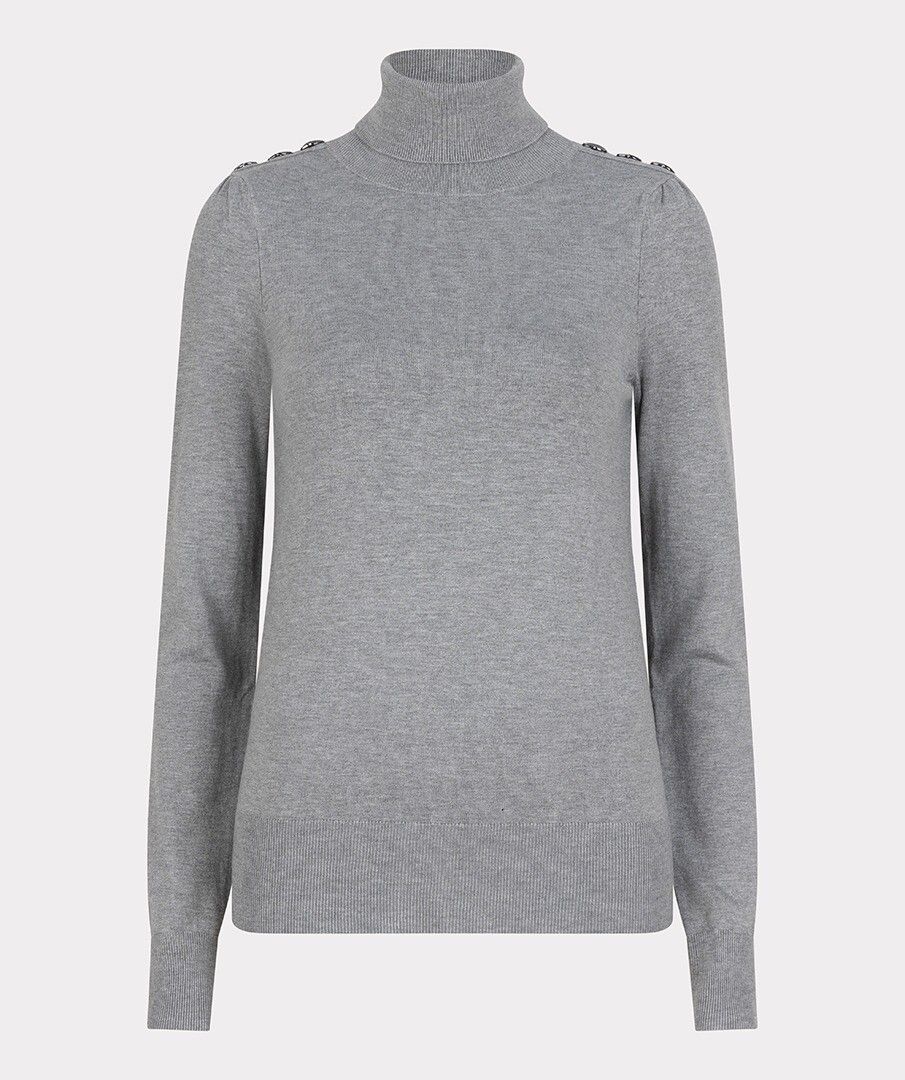Esqualo ‘Melange Turtleneck W Button Ls’