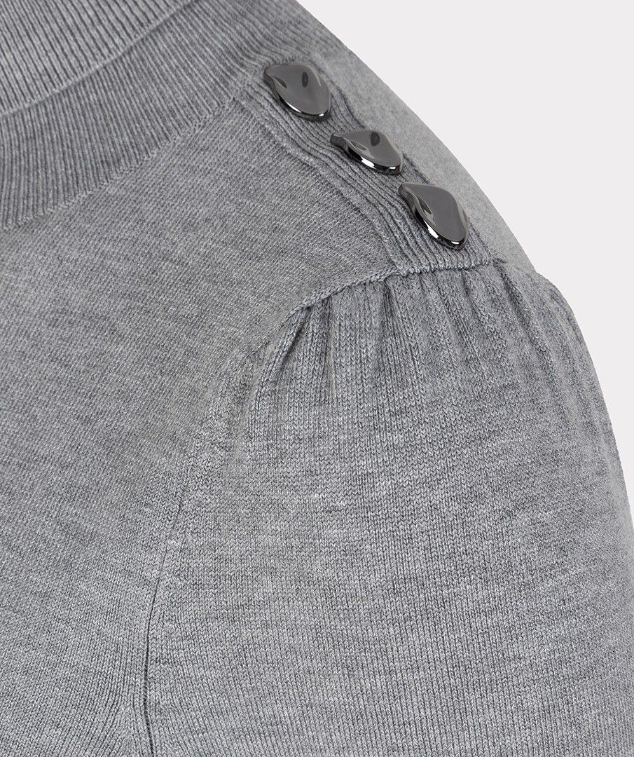 Esqualo ‘Melange Turtleneck W Button Ls’