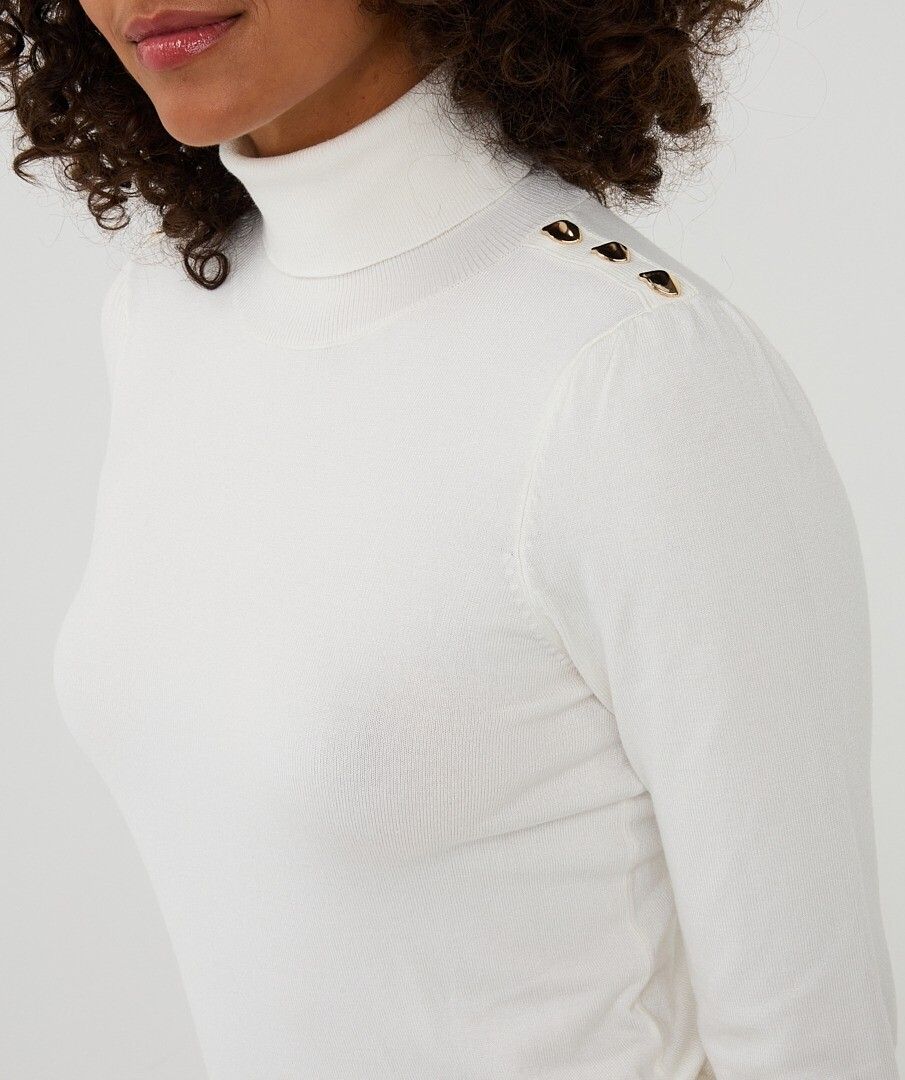 Esqualo ‘Melange Turtleneck W Button Ls’