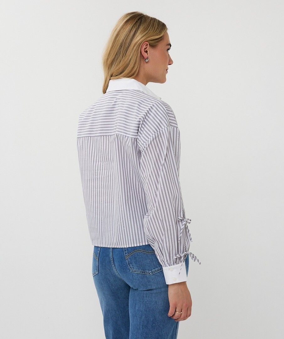 Esqualo ‘Cropped Blouse W/ Rhinestones’