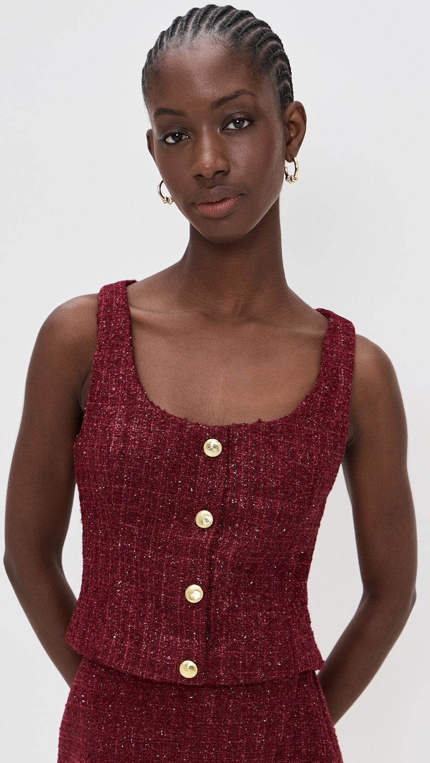 The ‘Kim Tweed Scoop Neck Top’